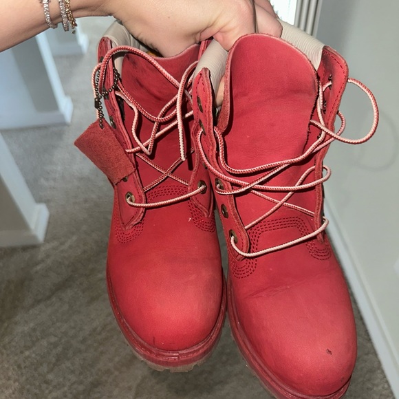 Timberland Red Women's Combat Boots - Picture 2 of 4